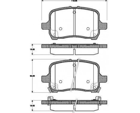 Bromsbeläggssats, skivbroms 37581 ABS, bild 2