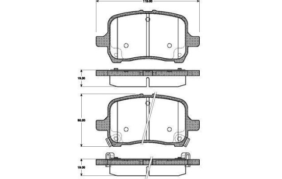 Bromsbeläggssats, skivbroms 37581 ABS, bild 2