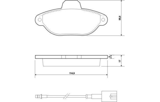 Bromsbeläggssats, skivbroms 37595 ABS, bild 2