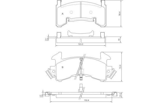 Bromsbeläggssats, skivbroms 38154 ABS, bild 2
