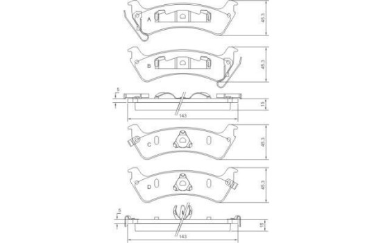 Bromsbeläggssats, skivbroms 38666 ABS, bild 3