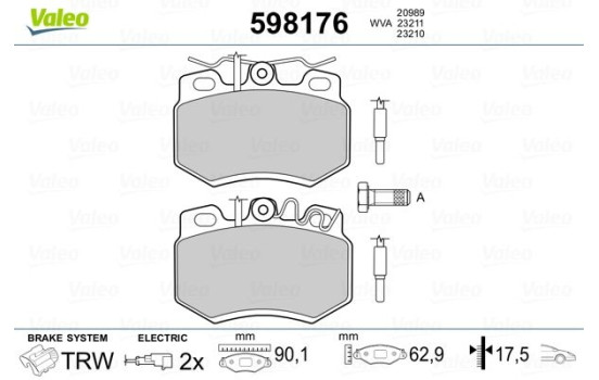 Bromsbeläggssats, skivbroms 598176 Valeo, bild 2