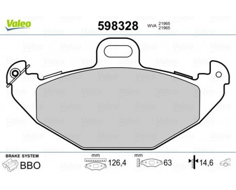 Bromsbeläggssats, skivbroms 598328 Valeo, bild 2