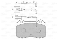 Bromsbeläggssats, skivbroms 598466 Valeo