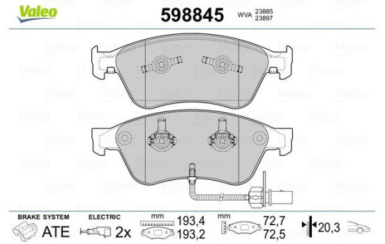 Bromsbeläggssats, skivbroms 598845 Valeo, bild 2