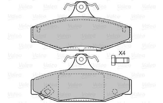 Bromsbeläggssats, skivbroms 598854 Valeo