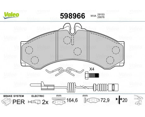 Bromsbeläggssats, skivbroms 598966 Valeo, bild 2