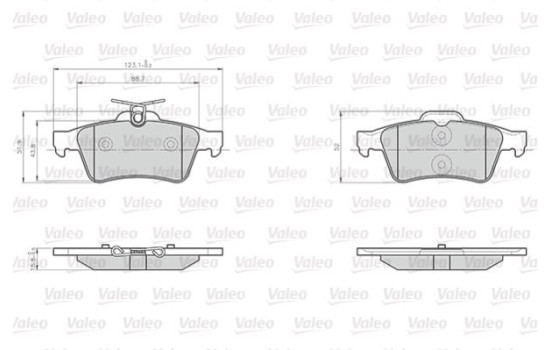 Bromsbeläggssats, skivbroms 872137 Valeo