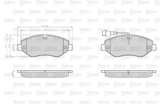 Bromsbeläggssats, skivbroms 872230 Valeo