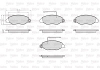 Bromsbeläggssats, skivbroms 872432 Valeo