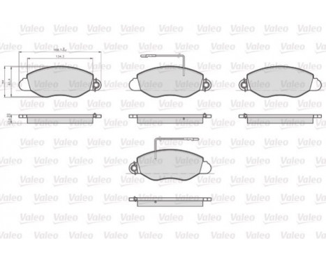 Bromsbeläggssats, skivbroms 872432 Valeo