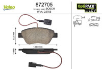 Bromsbeläggssats, skivbroms 872705 Valeo