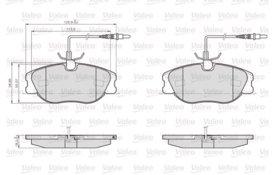 Bromsbeläggssats, skivbroms 872801 Valeo