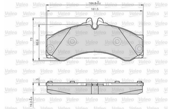 Bromsbeläggssats, skivbroms 873153 Valeo
