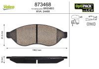 Bromsbeläggssats, skivbroms 873468 Valeo
