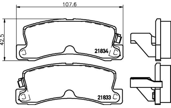 Bromsbeläggssats, skivbroms 8DB 355 006-431 Hella, bild 4