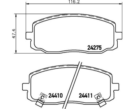 Bromsbeläggssats, skivbroms 8DB 355 006-571 Hella, bild 4