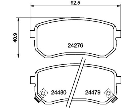 Bromsbeläggssats, skivbroms 8DB 355 006-581 Hella, bild 4