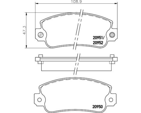 Bromsbeläggssats, skivbroms 8DB 355 007-121 Hella, bild 4