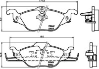 Bromsbeläggssats, skivbroms 8DB 355 008-571 Hella