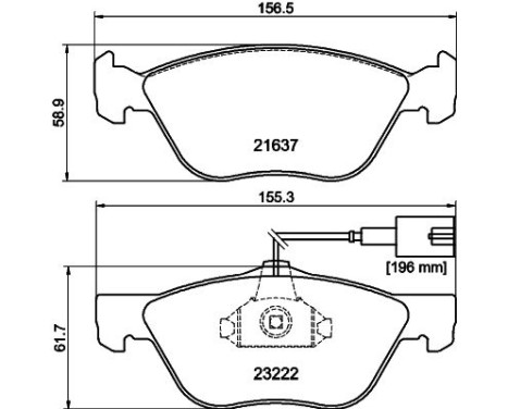 Bromsbeläggssats, skivbroms 8DB 355 008-611 Hella, bild 4