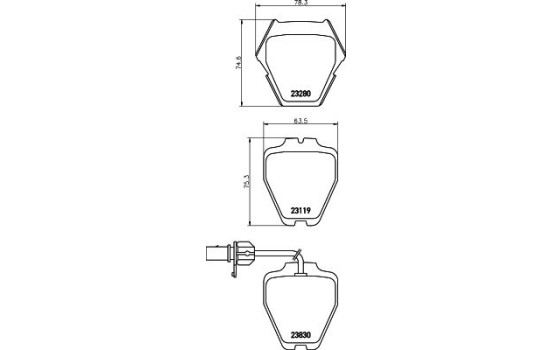 Bromsbeläggssats, skivbroms 8DB 355 009-031 Hella, bild 4