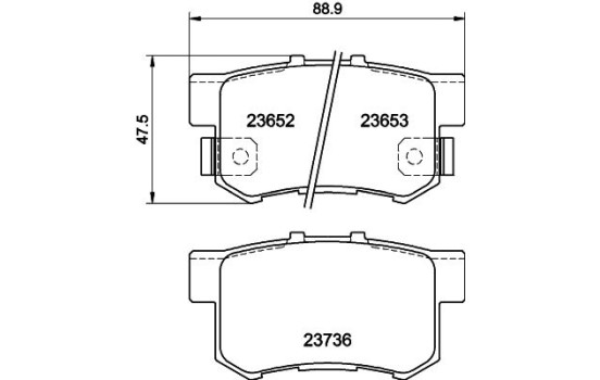 Bromsbeläggssats, skivbroms 8DB 355 009-581 Hella