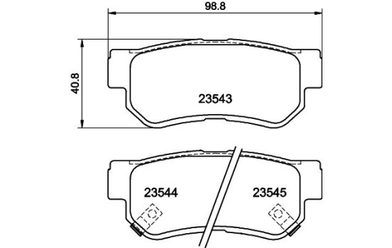 Bromsbeläggssats, skivbroms 8DB 355 009-971 Hella, bild 4