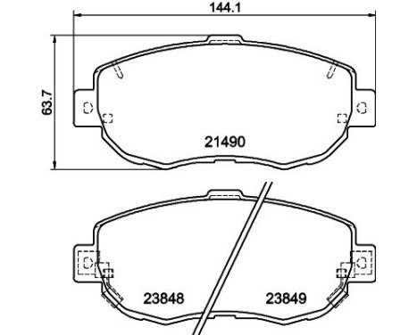 Bromsbeläggssats, skivbroms 8DB 355 010-151 Hella, bild 4