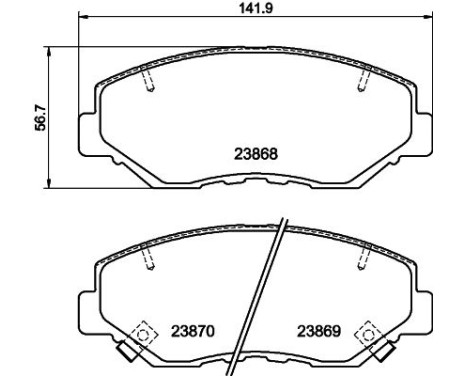 Bromsbeläggssats, skivbroms 8DB 355 010-231 Hella, bild 4