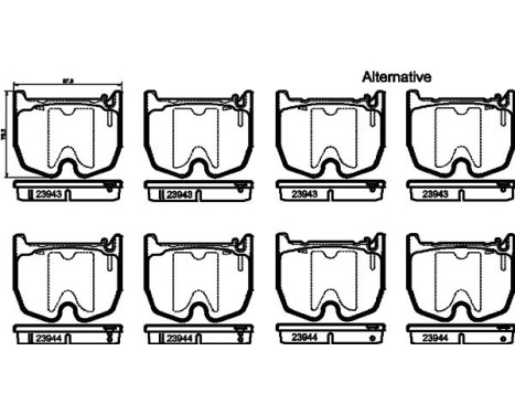 Bromsbeläggssats, skivbroms 8DB 355 010-381 Hella, bild 4