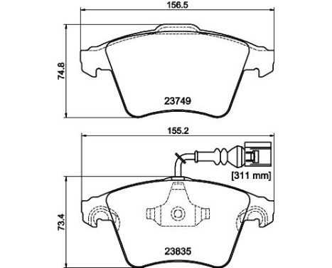 Bromsbeläggssats, skivbroms 8DB 355 011-621 Hella, bild 4