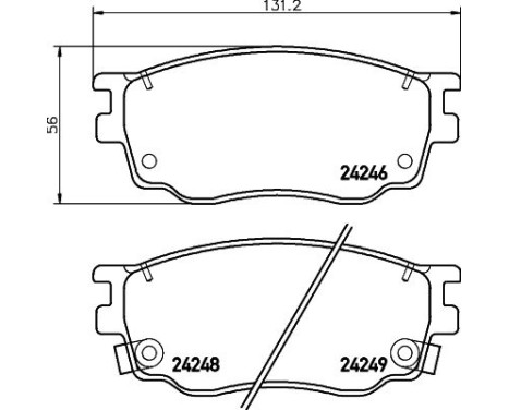 Bromsbeläggssats, skivbroms 8DB 355 012-091 Hella, bild 4
