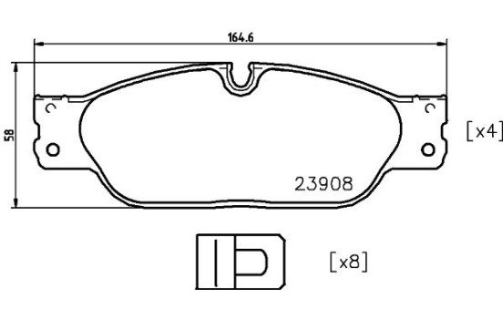 Bromsbeläggssats, skivbroms 8DB 355 012-251 Hella, bild 4