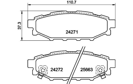 Bromsbeläggssats, skivbroms 8DB 355 012-261 Hella, bild 4