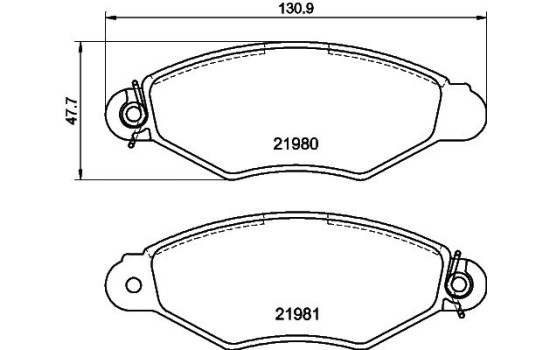 Bromsbeläggssats, skivbroms 8DB 355 012-711 Hella, bild 4