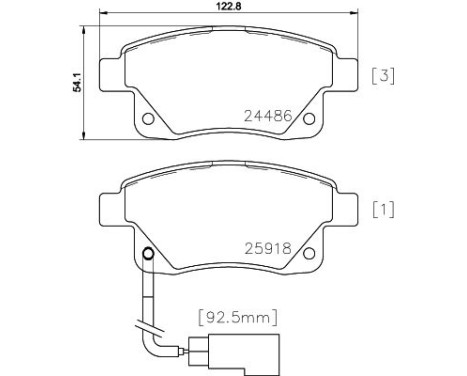 Bromsbeläggssats, skivbroms 8DB 355 012-781 Hella, bild 4