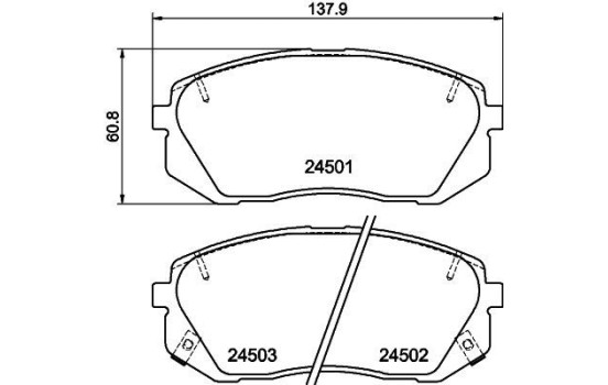Bromsbeläggssats, skivbroms 8DB 355 012-961 Hella, bild 4