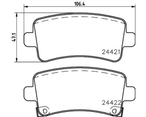 Bromsbeläggssats, skivbroms 8DB 355 012-991 Hella, bild 4