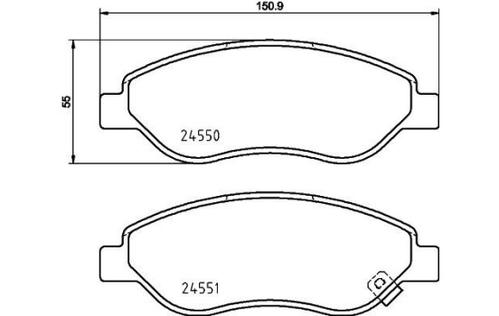 Bromsbeläggssats, skivbroms 8DB 355 013-401 Hella, bild 4