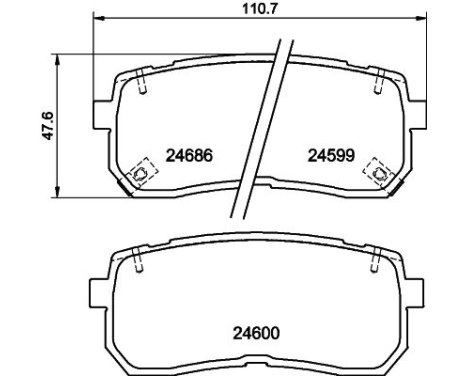 Bromsbeläggssats, skivbroms 8DB 355 013-551 Hella, bild 4