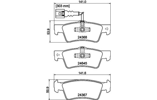 Bromsbeläggssats, skivbroms 8DB 355 013-841 Hella, bild 4