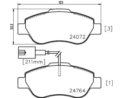Bromsbeläggssats, skivbroms 8DB 355 014-471 Hella, bild 7