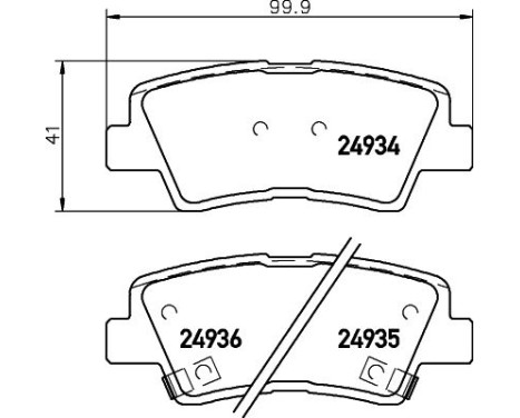 Bromsbeläggssats, skivbroms 8DB 355 014-571 Hella, bild 7