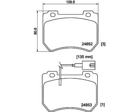 Bromsbeläggssats, skivbroms 8DB 355 014-651 Hella, bild 4