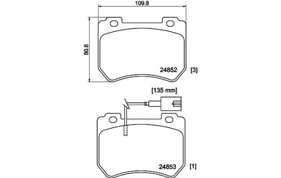 Bromsbeläggssats, skivbroms 8DB 355 014-651 Hella, bild 4