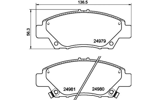 Bromsbeläggssats, skivbroms 8DB 355 015-001 Hella, bild 4