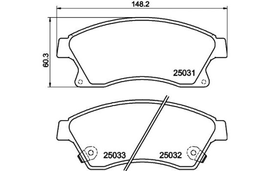 Bromsbeläggssats, skivbroms 8DB 355 015-231 Hella, bild 4