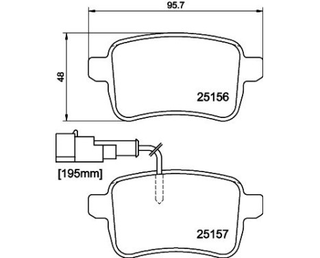 Bromsbeläggssats, skivbroms 8DB 355 015-541 Hella, bild 4