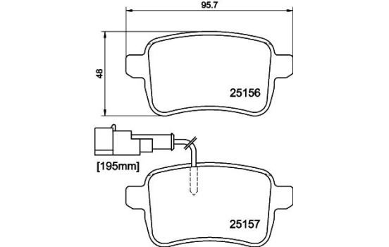 Bromsbeläggssats, skivbroms 8DB 355 015-541 Hella, bild 4